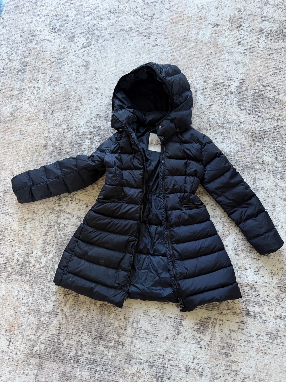 Moncler Blue Quilted Hooded Kids Puffer Coat